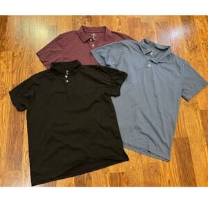 Real Essentials Men’s Jersey Cotton Polo Shirts Lot of 3 Mixed Colors Size Large